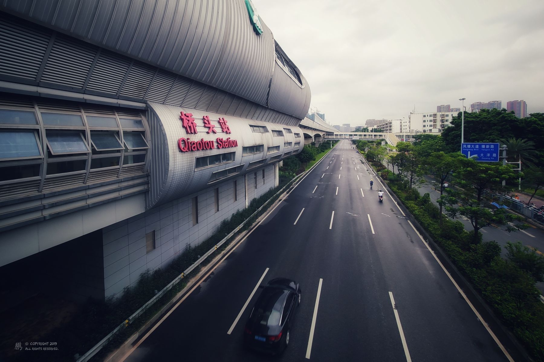 2019/7/10 | 深圳 · 桥头 | 早晨的宝安大道出关方向，有些冷清